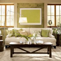 Green color in the design of the living room