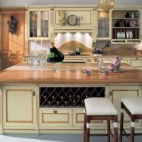 Kitchen island with wine storage