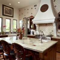 Ceramic countertop of the kitchen island