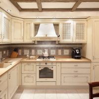 Kitchen set L-shaped configuration