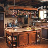 Hanging shelf over the kitchen island