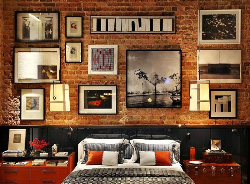 Loft style bedroom wall decoration