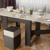 Folding dining table in gray