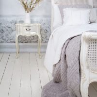 Wooden floor in a rustic bedroom