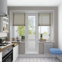 Kitchen design with balcony door