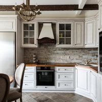 Artificial stone on a kitchen apron