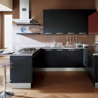 Design da cucina con set nero