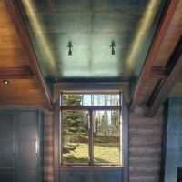 Dark ceiling in the lobby of a country house