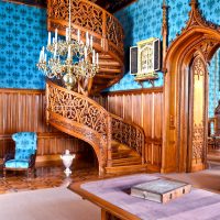 Spiral staircase made of wood