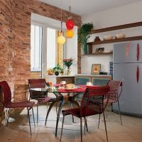 Dining group with a glass table