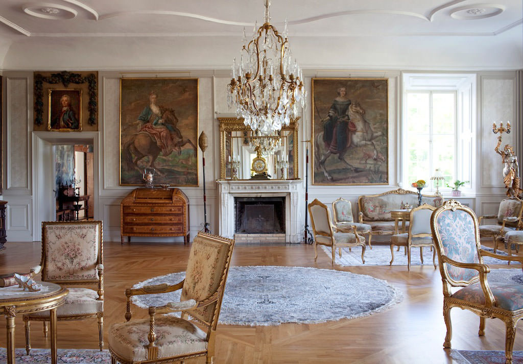 Barokna dekoracija tepiha za dnevnu sobu