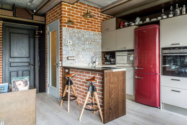 Interno cucina in stile loft