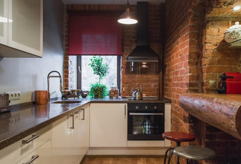 Loft style small kitchen interior