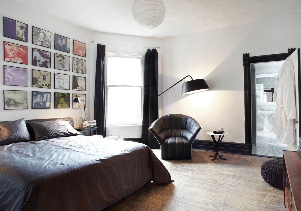 The interior of the male bedroom in white