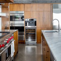 Kitchen design with wood furniture finish