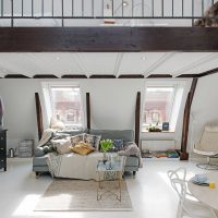 The interior of the living room in the country house