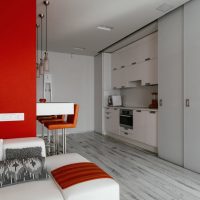 Kitchen design in a studio apartment