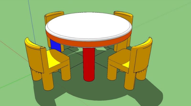 3D-model of children's furniture in the program ScetchUp