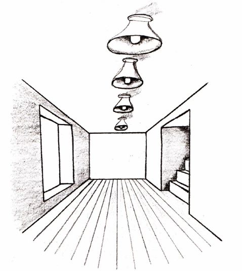 Ready-made drawing of a room without furniture