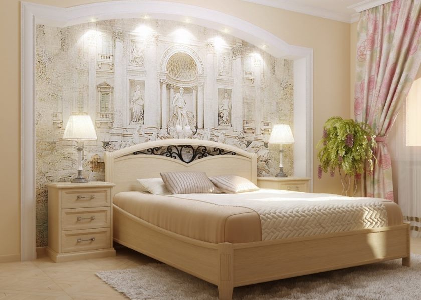 Interijer svijetle spavaće sobe u talijanskom stilu