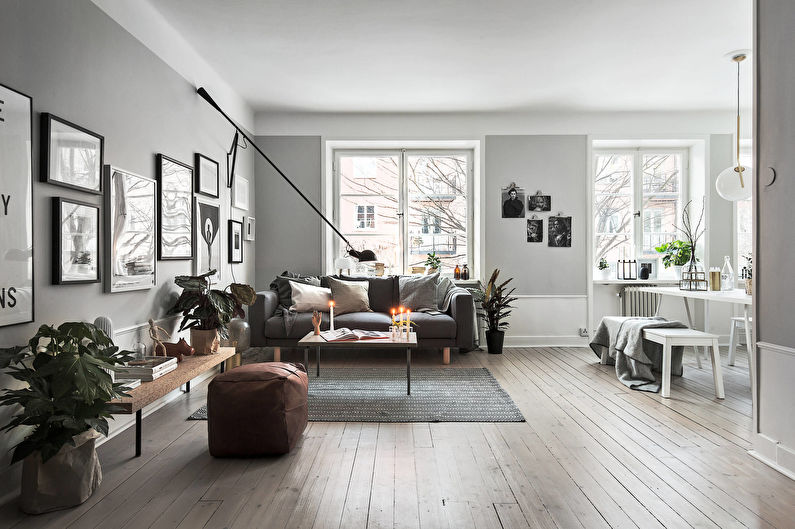 Svijetla dnevna soba skandinavskog stila
