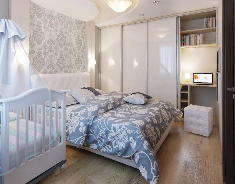 Interijer male spavaće sobe s dječjim krevetom