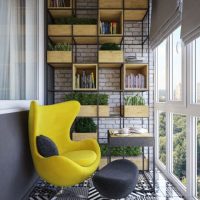 Yellow armchair on the mosaic floor