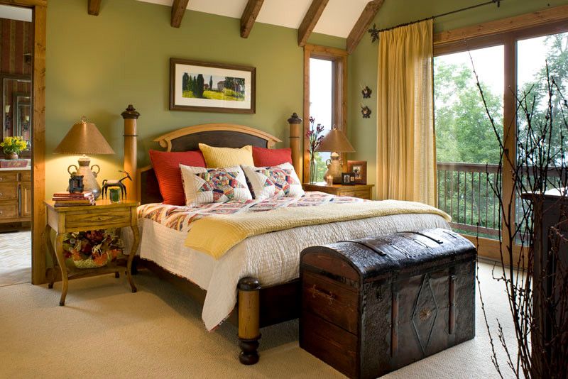 Old chest in a rustic bedroom