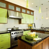 Pintu hijau set dapur