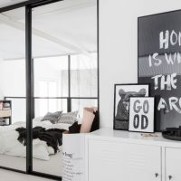 Sliding door wardrobe with mirrored doors