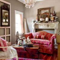 Porcelain figurines in the living room interior.