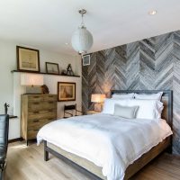 Parquet finish accent bedroom