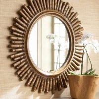 Miroir cadre en tube de laiton