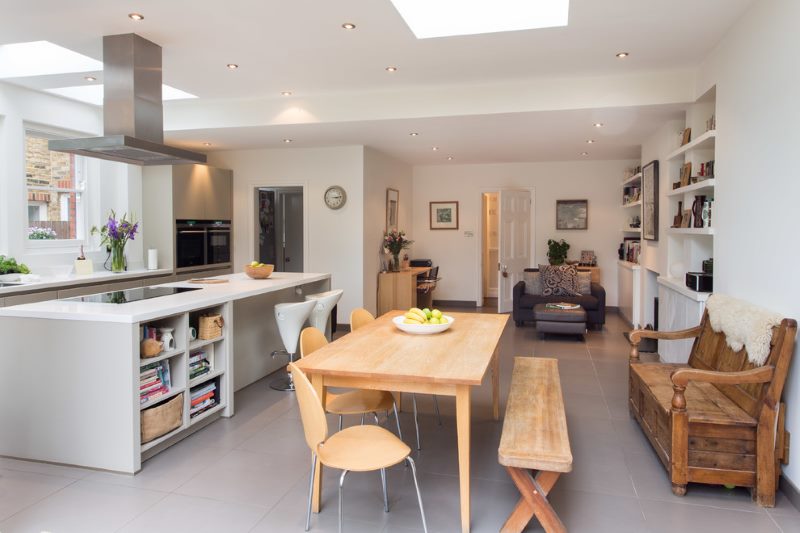 Wooden furniture in the interior of a two-room apartment