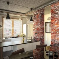 Mur de briques cuisine design