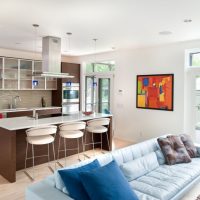 Design of a kitchen-living room in a country house