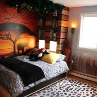 Interno camera da letto in stile eco