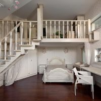 Interior of a children's room with a mezzanine