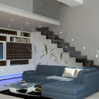 Living room design with corner sofa