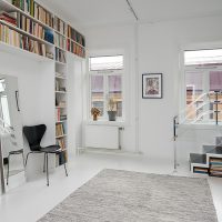 Open shelves for storing books