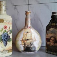 Bottiglie decoupage fai-da-te