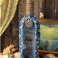 Nautical theme bottle decoration