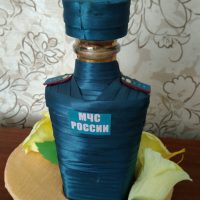 Decor bottle in the form of EMERCOM of Russia