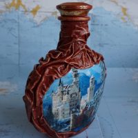 Ancient castle on a stele bottle