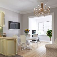 Cucina design con loggia in allegato