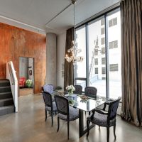 Dining table with glass top