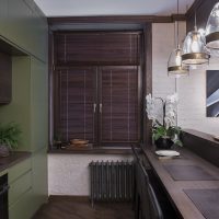 Bamboo curtains on the kitchen window