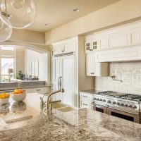 Glossy kitchen island