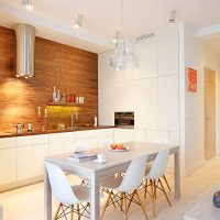 White dining table in a modern kitchen