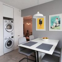 Wasmachine in het interieur van de keuken